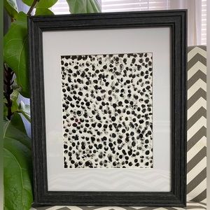 Abstract Acrylic Original Painting On Canvas Paper 9X12 Wall Art Black